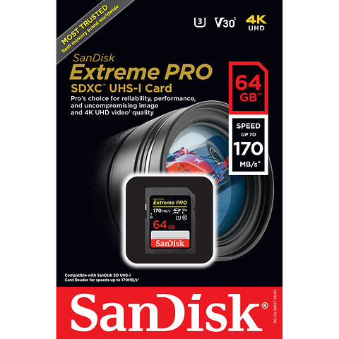 64GB Extreme Pro UHS-I SDXC Memory Card (90MB/s) Image 1