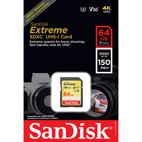 64GB Extreme UHS-I SDXC Memory Card (60MB/s) Image 1