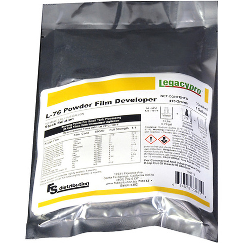 L76 B&W Powder Film Developer (Makes 1 gal) Image 0