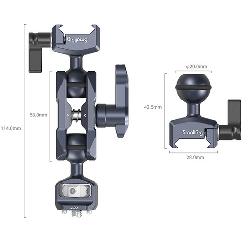 Magic Arm with Dual Ball Heads (1/4 in.-20 Screw and NATO Clamp) Image 1