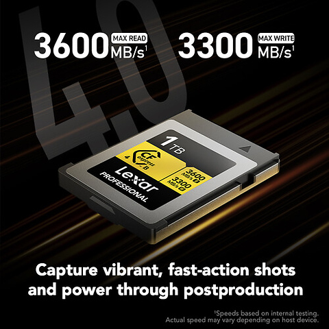 1TB Professional GOLD Series CFexpress 4.0 Type B Memory Card Image 2