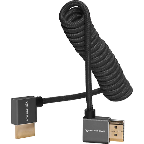 Coiled Right-Angle High-Speed HDMI Cable (Raven Black, 12 to 24 in.) Image 0